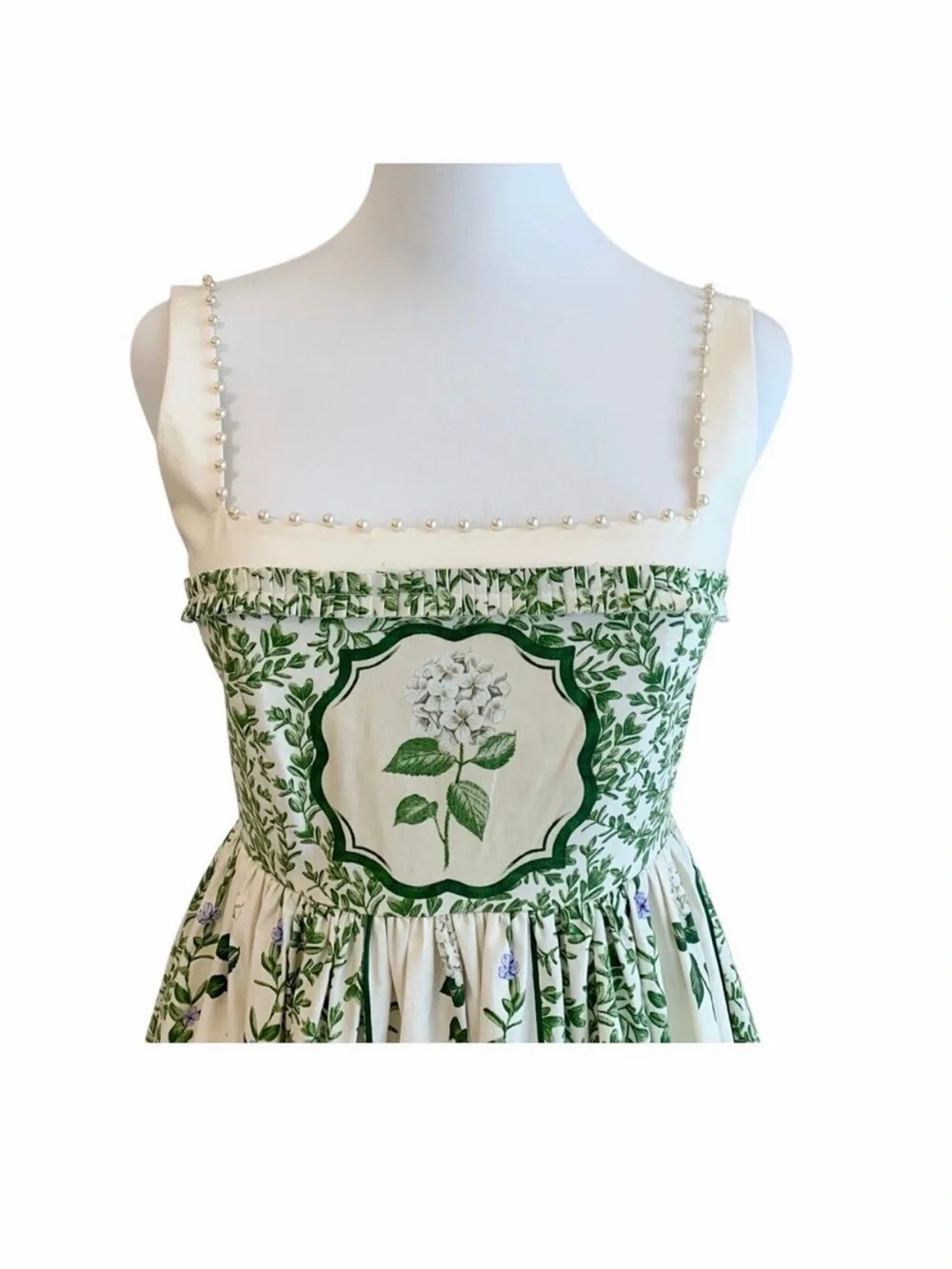 Agua by Agua Bendita Barbara Floral Cotton Midi Dress Size: Small - Picture 7 of 10
